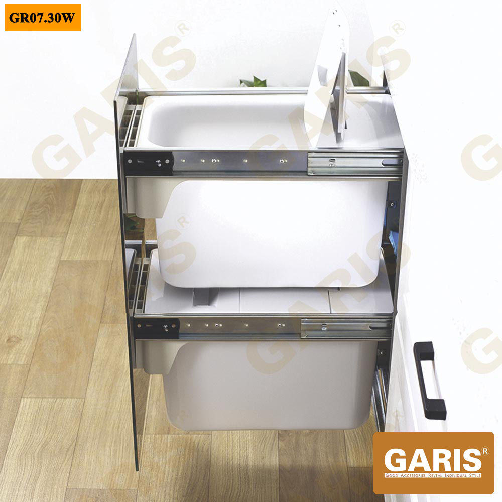 Thùng gạo mặt kính trắng, 2 khoang, 20kg (2*10kg)