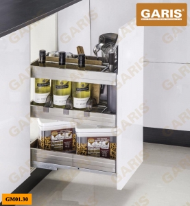 Giá dao thớt, gia vị, chai lọ đa năng, inox tấm, dùng cho cánh kéo GM01.30