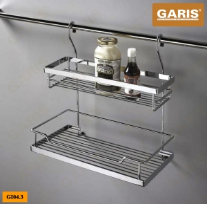 Giá để gia vị 2 tầng, inox nan tròn – GI04.3