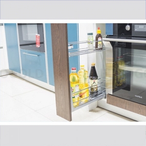 giá gia vị inox nan tron ray giảm chấn gắn liền-bánh xe chống rung