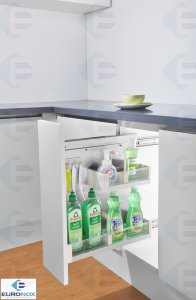 Kệ Đựng Chất Tẩy Rửa Cao Cấp, Ray Âm Giảm Chấn EURONOX EU1-25S