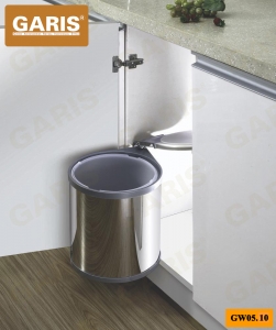 Thùng rác inox 10L, cánh mở (lắp cánh tủ) – GW05.10